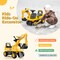 Yellow Plastic Licensed Caterpillar Kids Ride-On Digger with Adjustable Arm and Realistic Controls